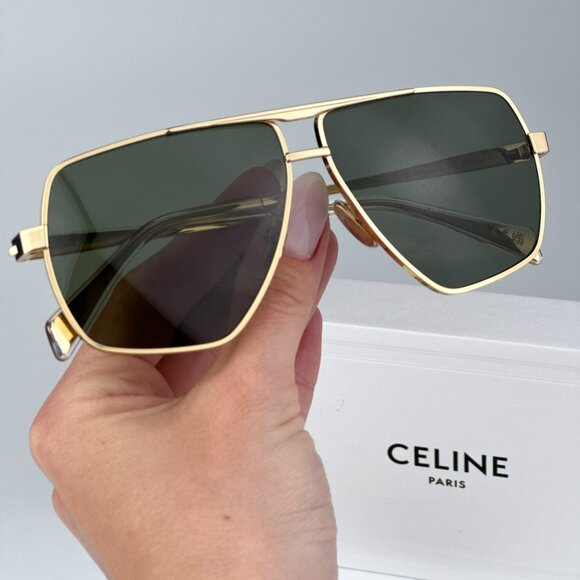 Celine Accessories - Celine CL40246U-Y 30N BRAND NEW Sunglasses Gold Green Aviator Unisex